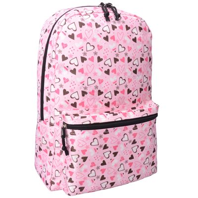 Backpack with Love Heart Pattern for Girls